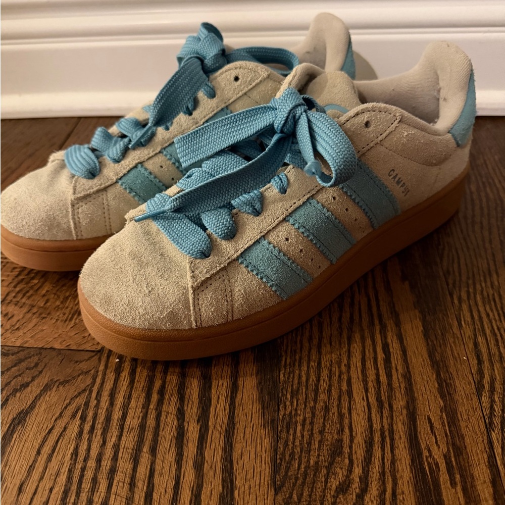 adidas Campus Sneakers in Light Blue, Beige, Gum